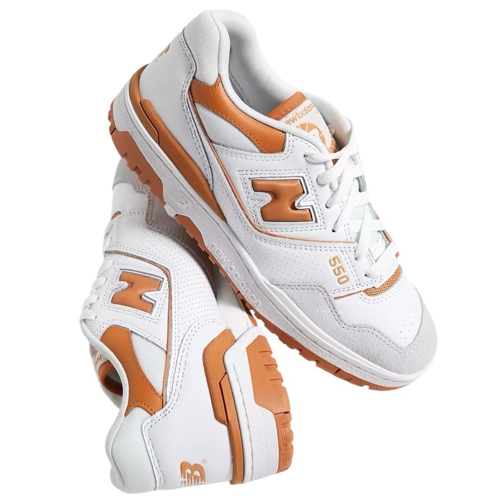 New Balance 550 Mens Size 10.5 Sneakers White Burnt Orange‎ Trainers